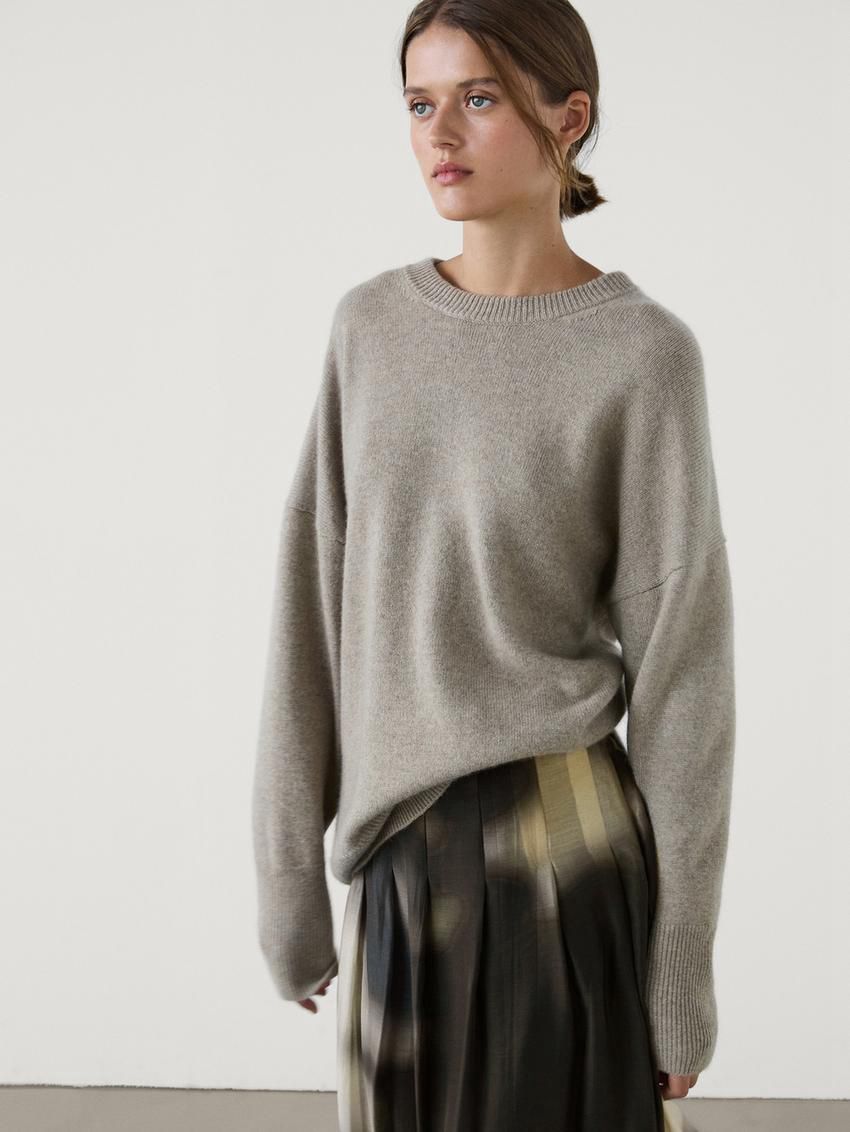 Massimo Dutti Flared Ombré Print Midi Women Skirts Black / Navy / Cream | US-EK3849027