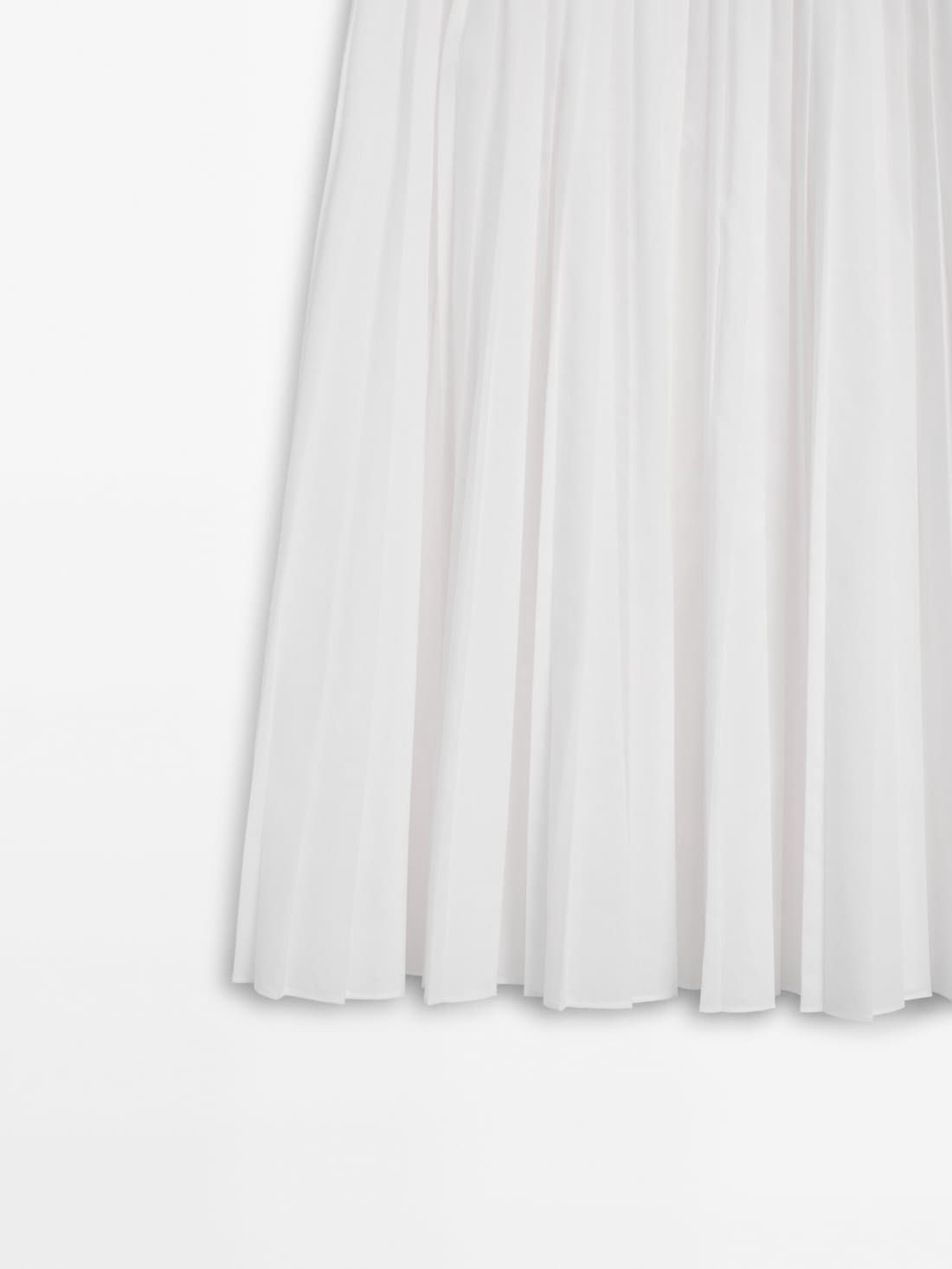 Massimo Dutti Flared Pleated Women Skirts White | US-GA5208694