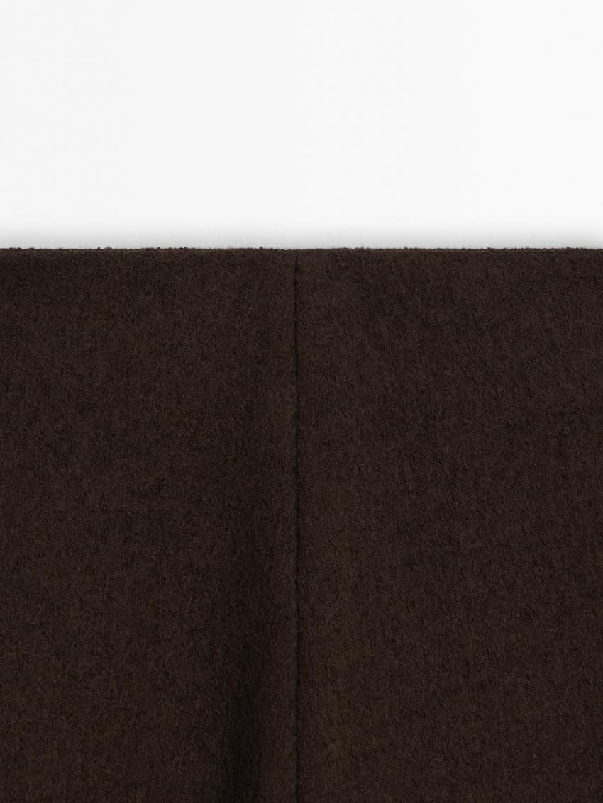 Massimo Dutti Flared Wool Blend Midi Women Skirts Dark Brown | US-BR9741320