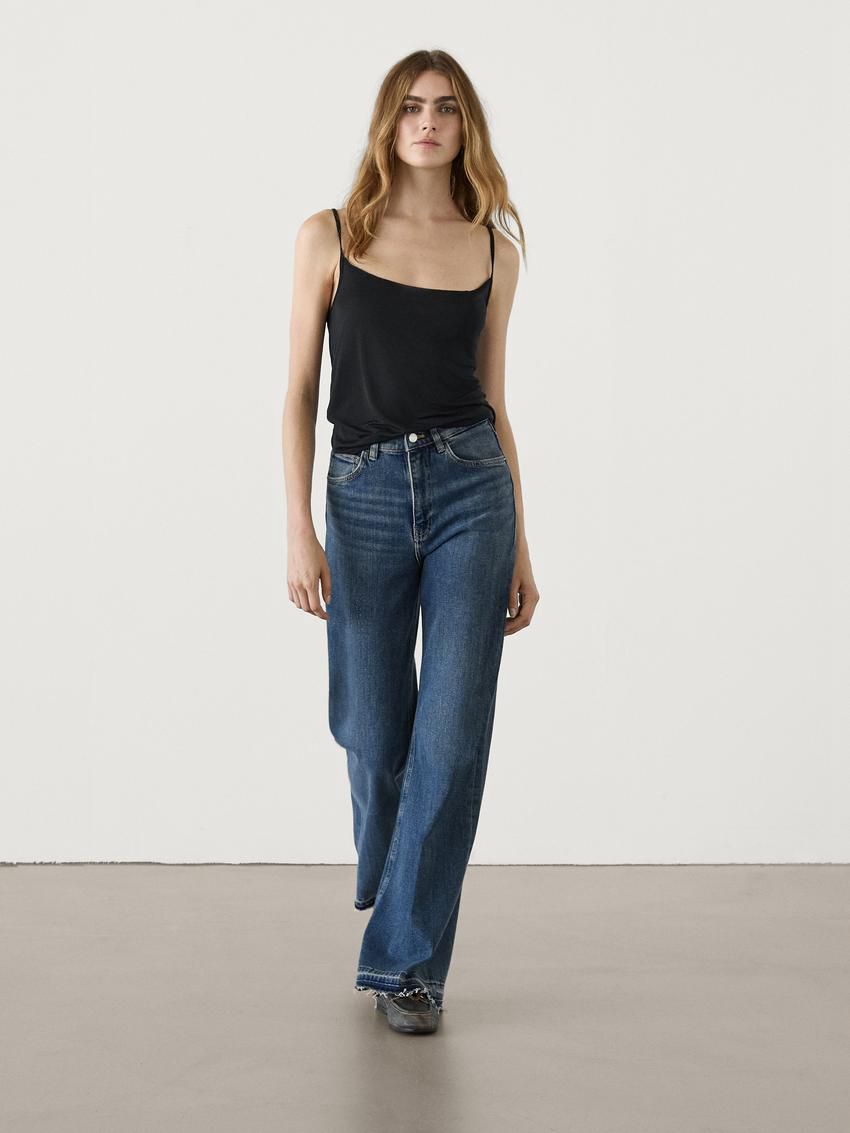 Massimo Dutti Flare-fit High-waist Women Jeans Blue | US-MU5829413