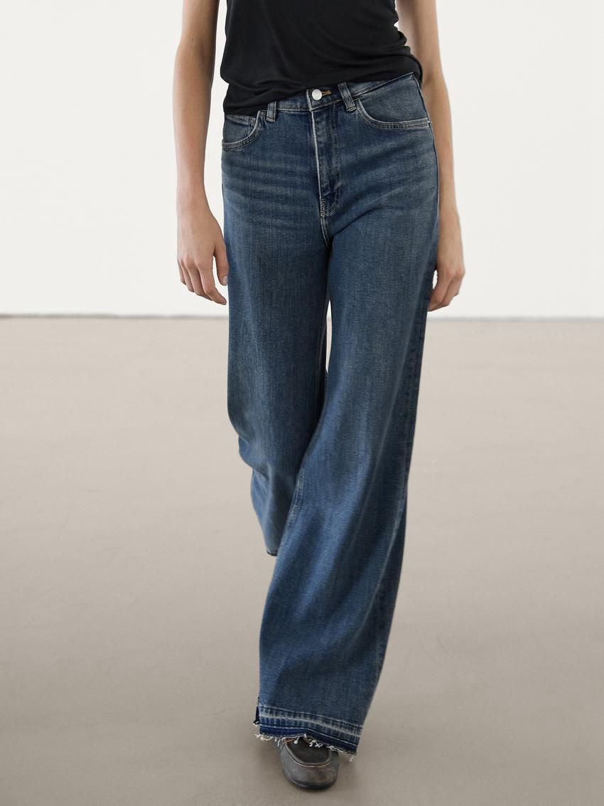 Massimo Dutti Flare-fit High-waist Women Jeans Blue | US-MU5829413