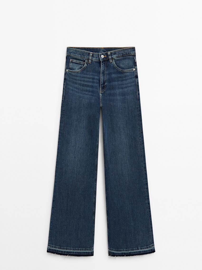 Massimo Dutti Flare-fit High-waist Women Jeans Blue | US-MU5829413