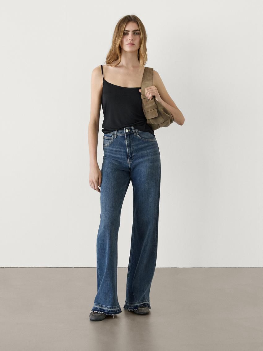 Massimo Dutti Flare-fit High-waist Women Jeans Blue | US-MU5829413