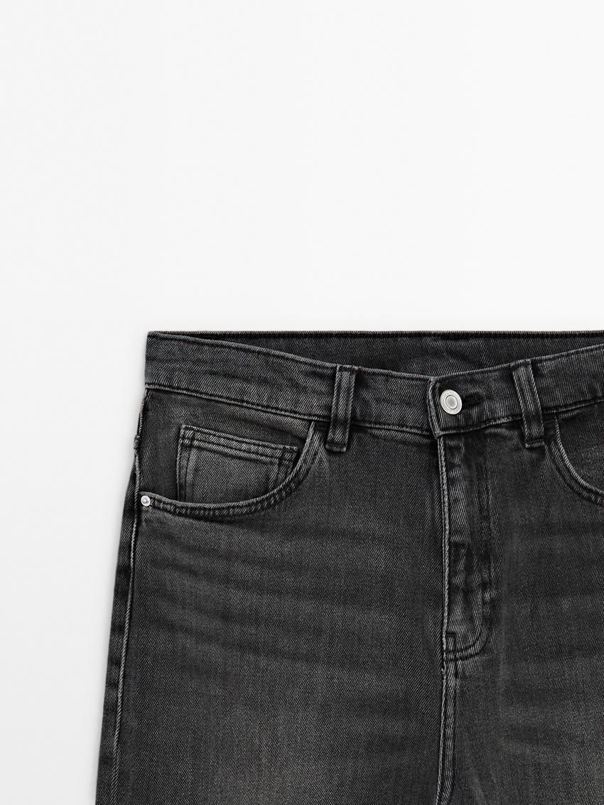 Massimo Dutti Flare-fit High-waist Women Jeans Dark Grey | US-CO2960834