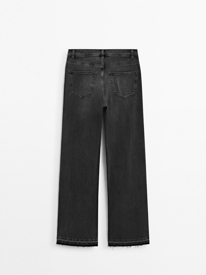 Massimo Dutti Flare-fit High-waist Women Jeans Dark Grey | US-CO2960834