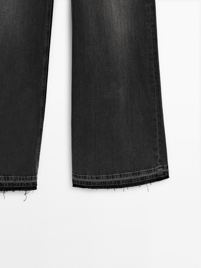 Massimo Dutti Flare-fit High-waist Women Jeans Dark Grey | US-CO2960834