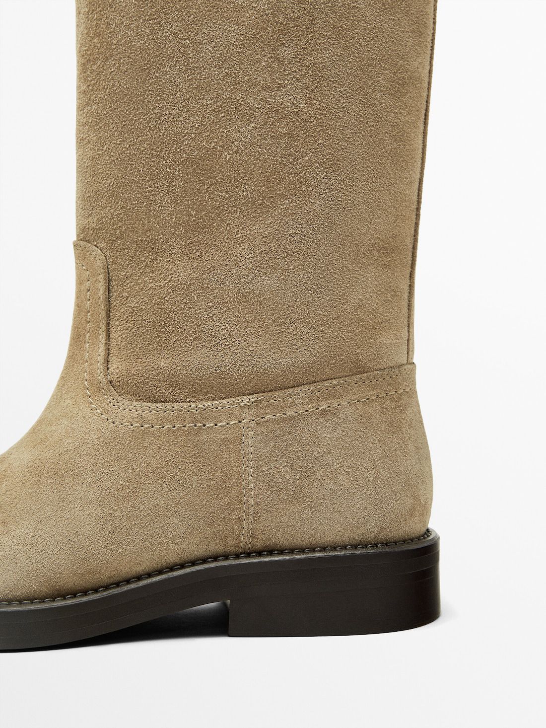 Massimo Dutti Flat Split Suede Women Ankle Boots Brown | US-MQ0985741