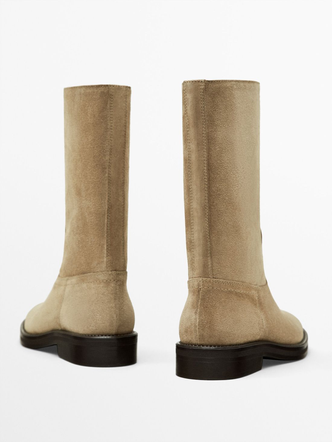Massimo Dutti Flat Split Suede Women Ankle Boots Brown | US-MQ0985741