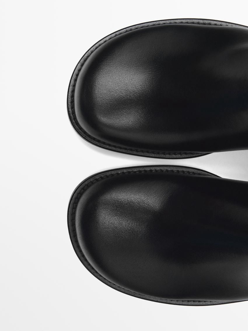 Massimo Dutti Flat Women Chelsea Boots Black | US-PO0817936