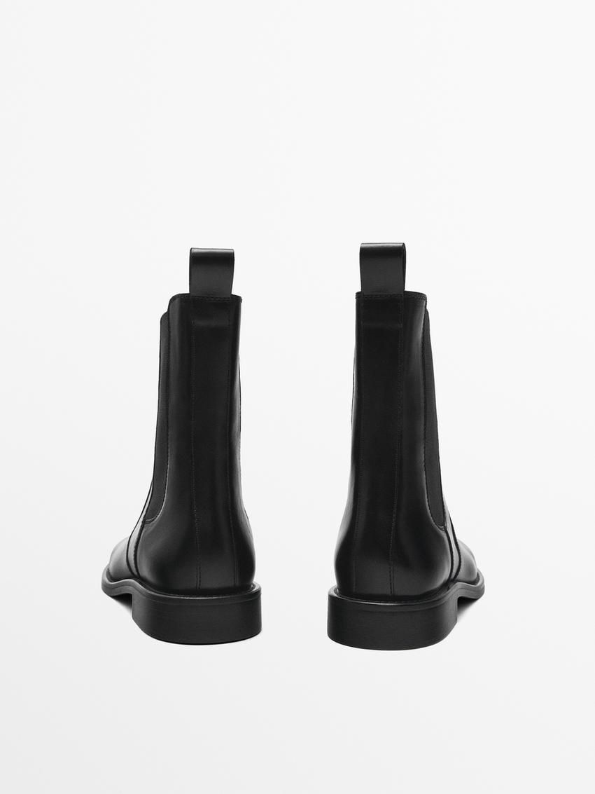 Massimo Dutti Flat Women Chelsea Boots Black | US-PO0817936