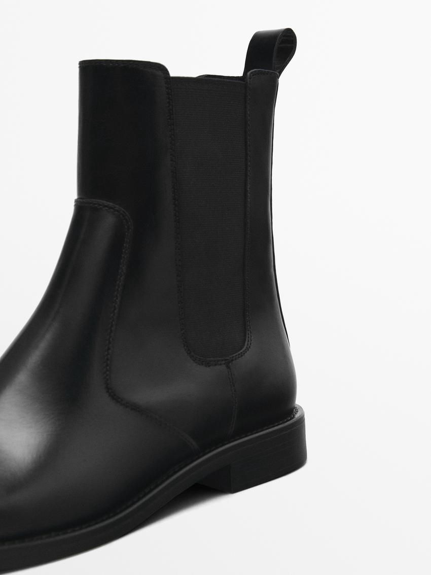 Massimo Dutti Flat Women Chelsea Boots Black | US-PO0817936
