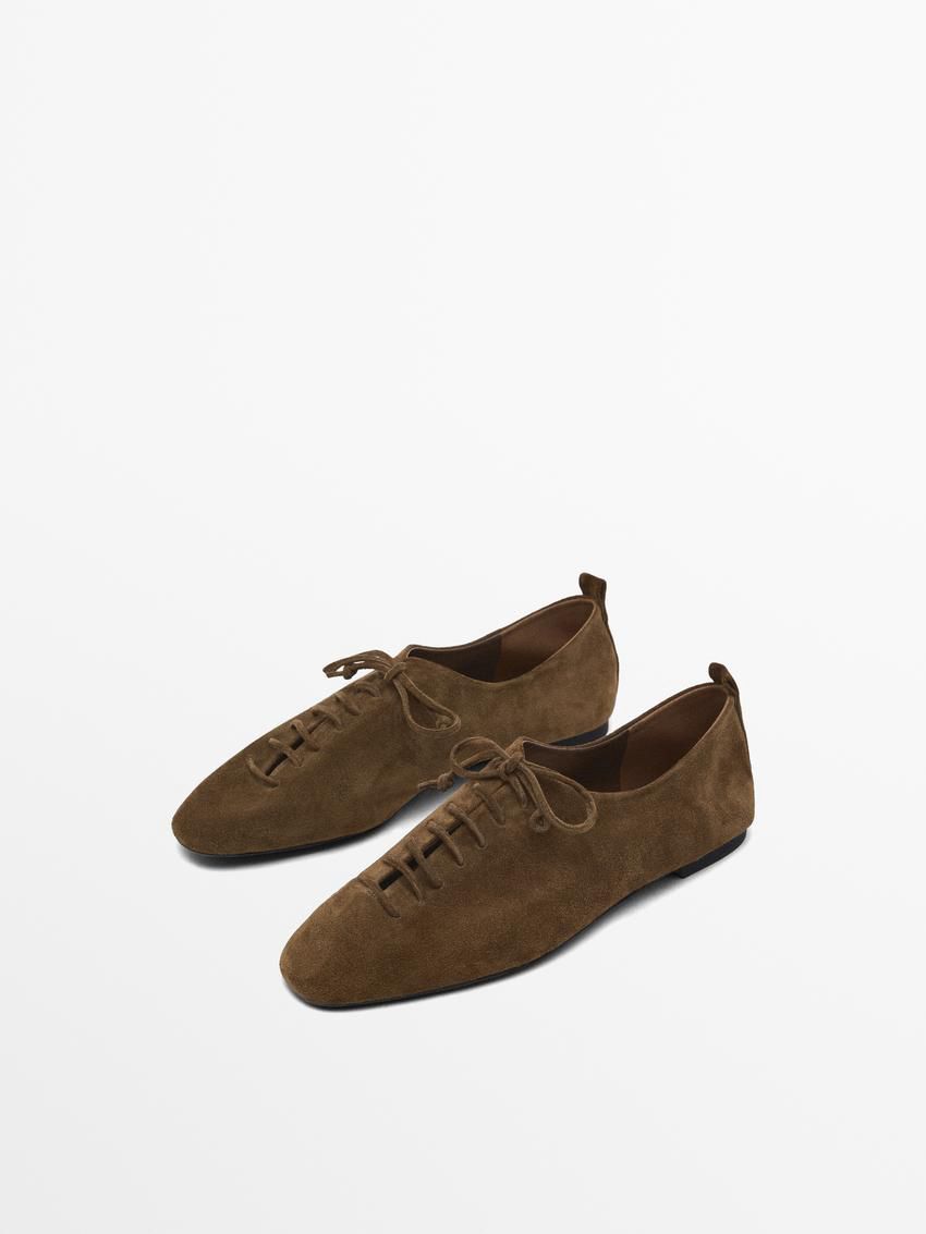 Massimo Dutti Flat Women Lace Up Boots Brown | US-XC8159274