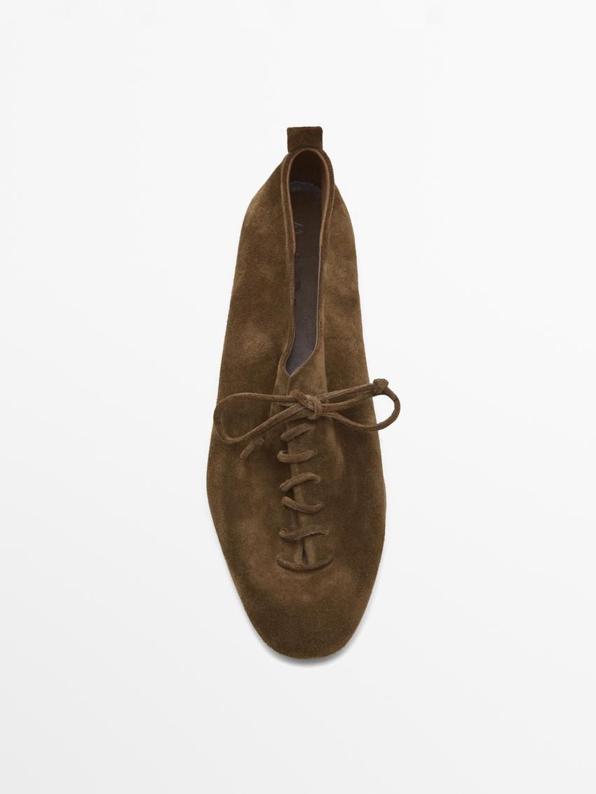 Massimo Dutti Flat Women Lace Up Boots Brown | US-XC8159274