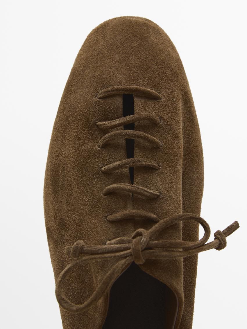 Massimo Dutti Flat Women Lace Up Boots Brown | US-XC8159274