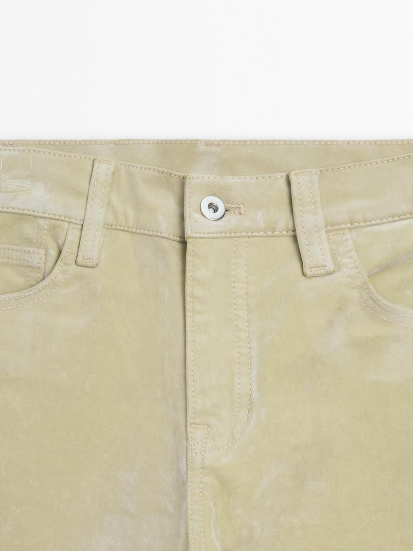 Massimo Dutti Flocked Denim-effect Women Jeans Cream | US-IA2194536