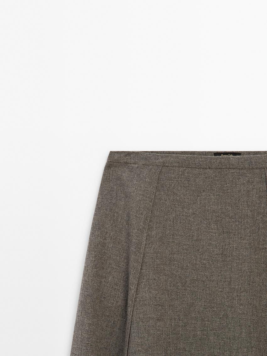 Massimo Dutti Flounce Midi Women Skirts Dark Brown | US-ZK4891632