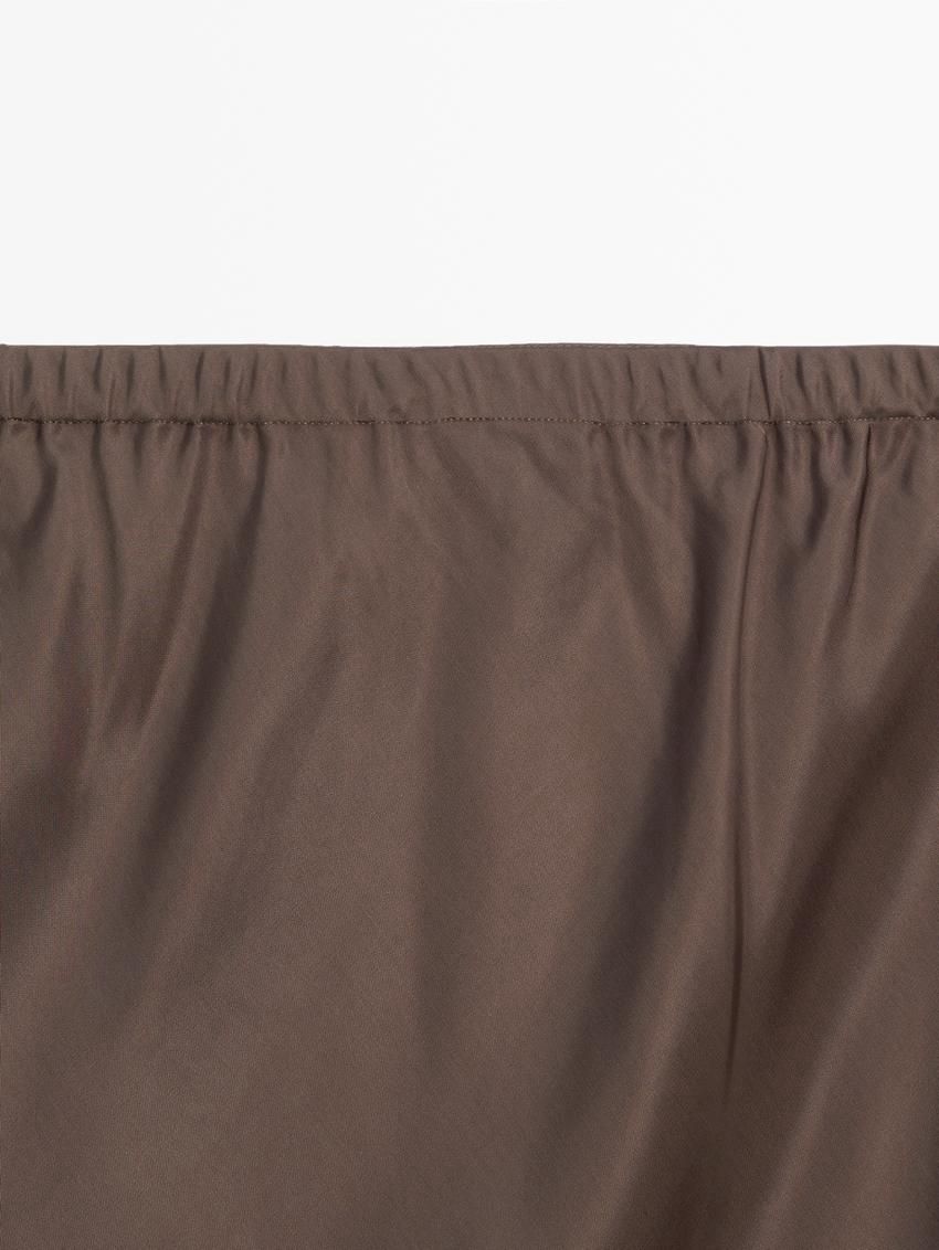 Massimo Dutti Flowing Lace-trimmed Women Skirts Chocolate | US-VH7601243