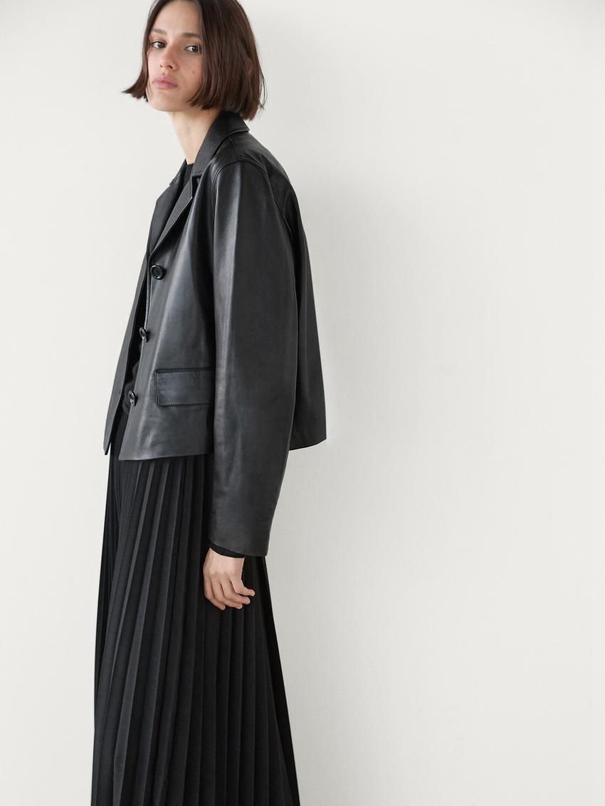 Massimo Dutti Flowing Pleated Midi Women Skirts Black | US-DI7968102