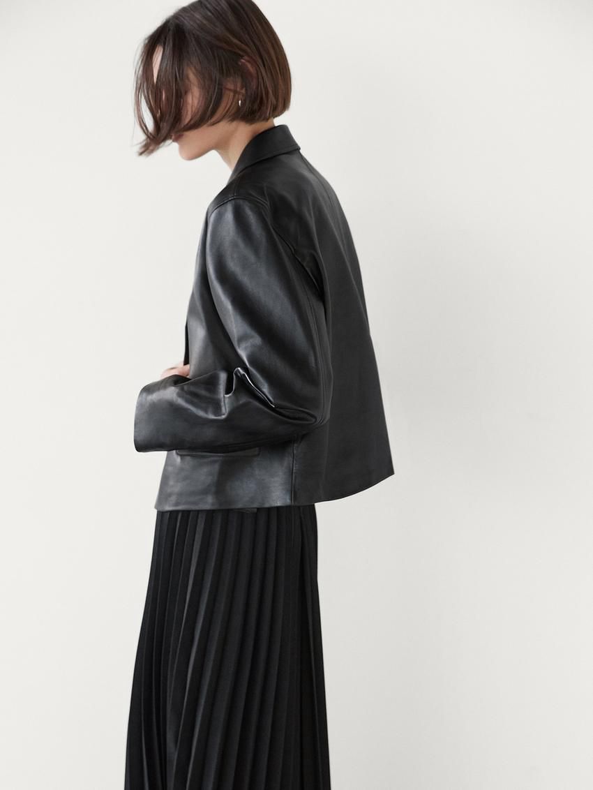 Massimo Dutti Flowing Pleated Midi Women Skirts Black | US-DI7968102