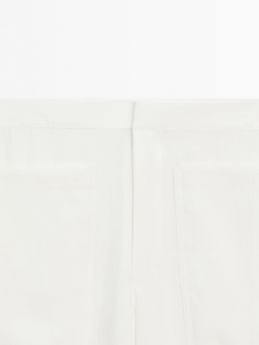 Massimo Dutti Flowing Relaxed Fit With Pockets Women Trousers Cream | US-MV9831524