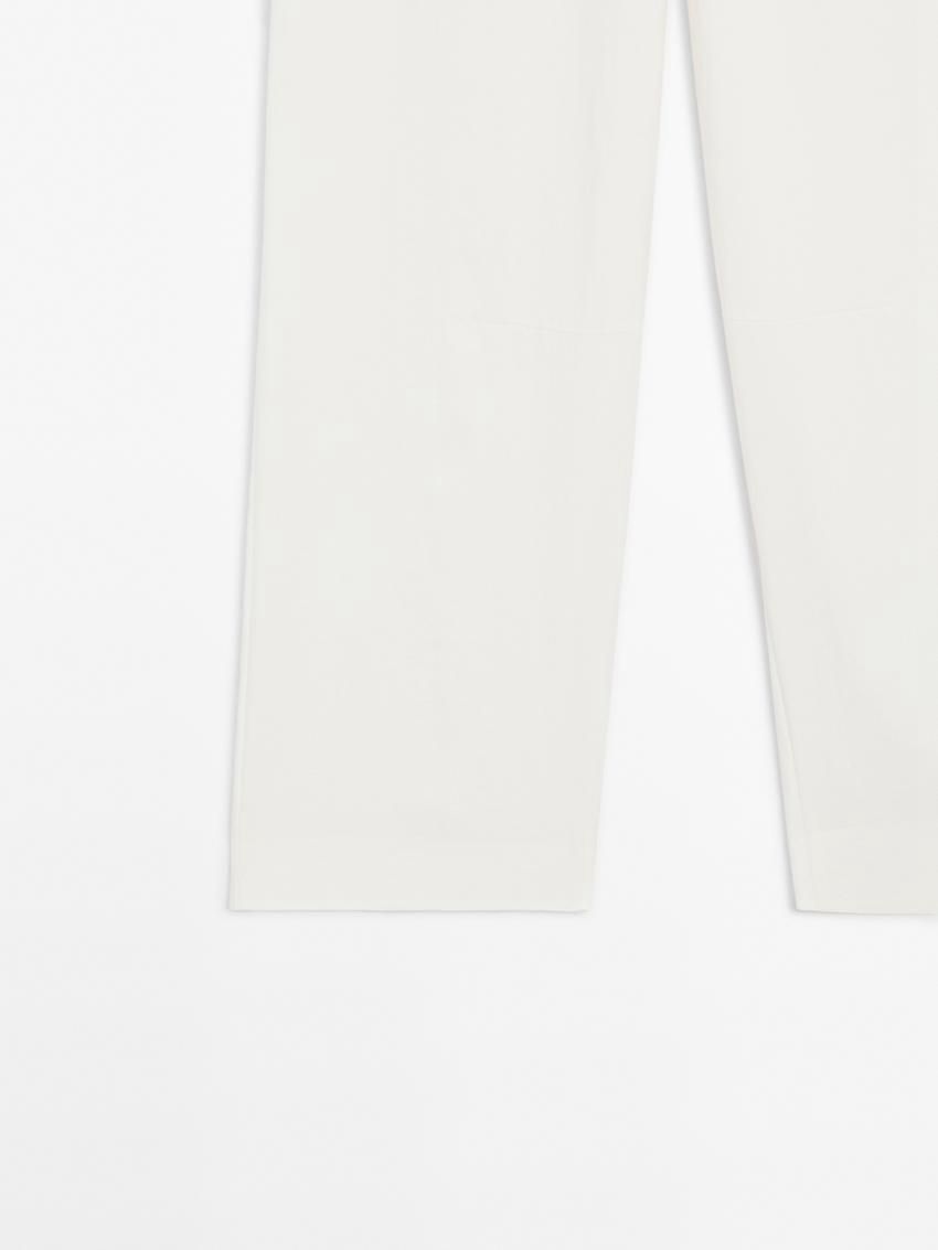 Massimo Dutti Flowing Relaxed Fit With Pockets Women Trousers Cream | US-MV9831524
