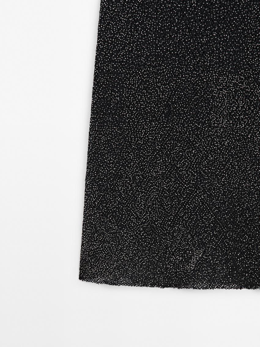 Massimo Dutti Flowing Rhinestone Women Skirts Black | US-HM4259016