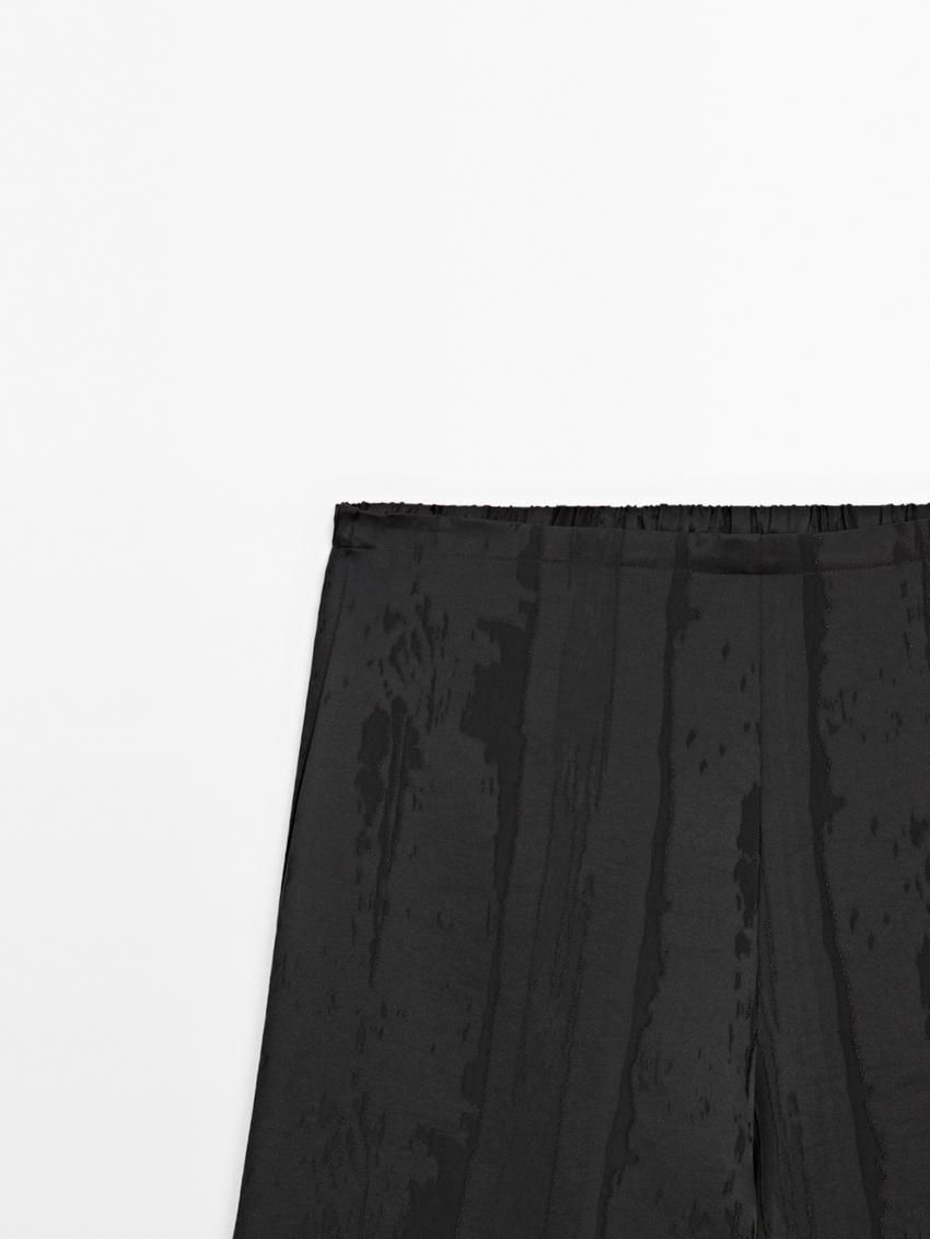 Massimo Dutti Flowing Wide-leg Women Trousers Black | US-CQ0379825