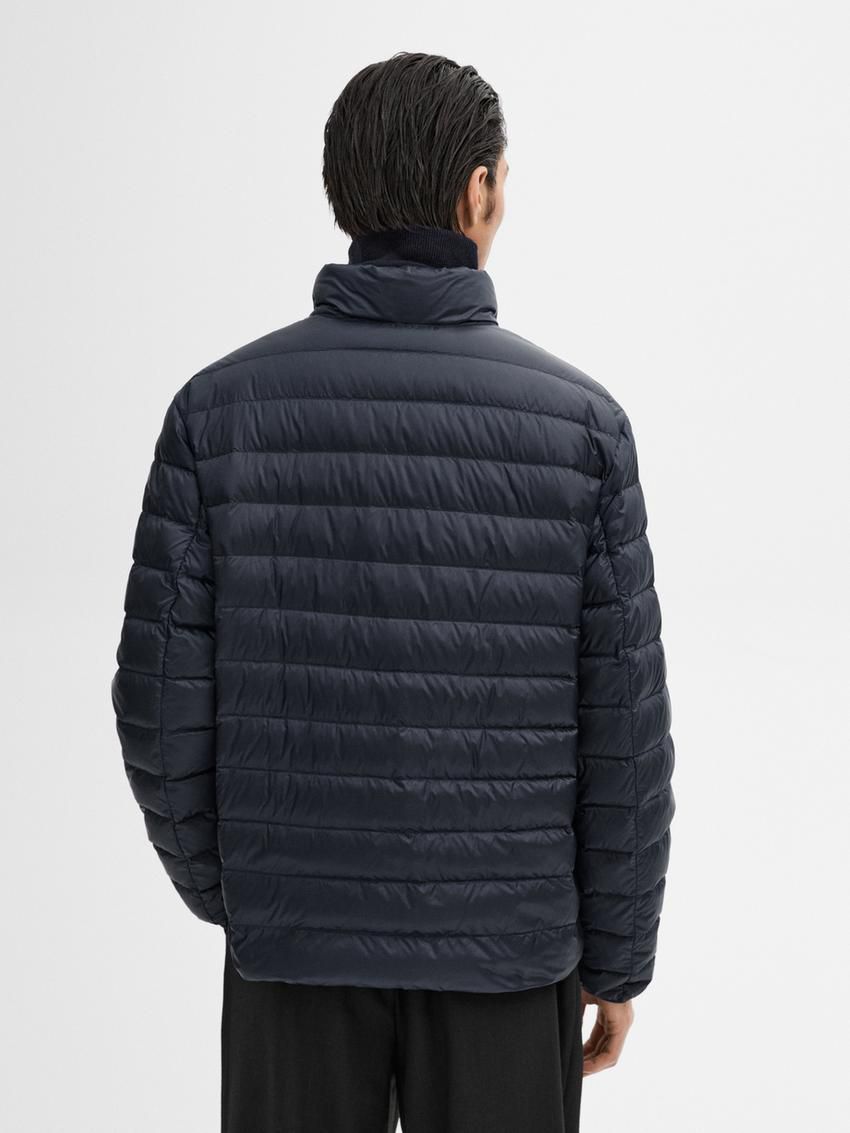 Massimo Dutti Foldable Lightweight Down Men Puffer Jacket Navy | US-NL1085964