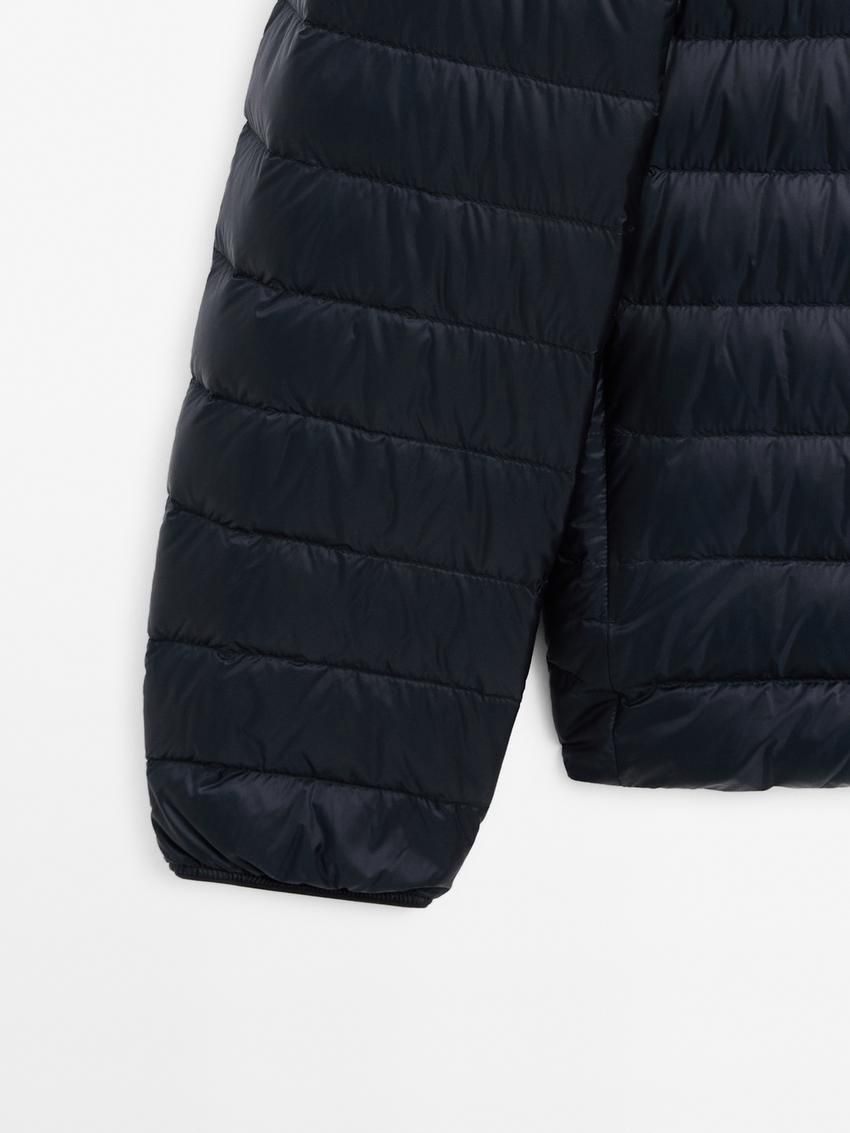 Massimo Dutti Foldable Lightweight Down Men Puffer Jacket Navy | US-NL1085964