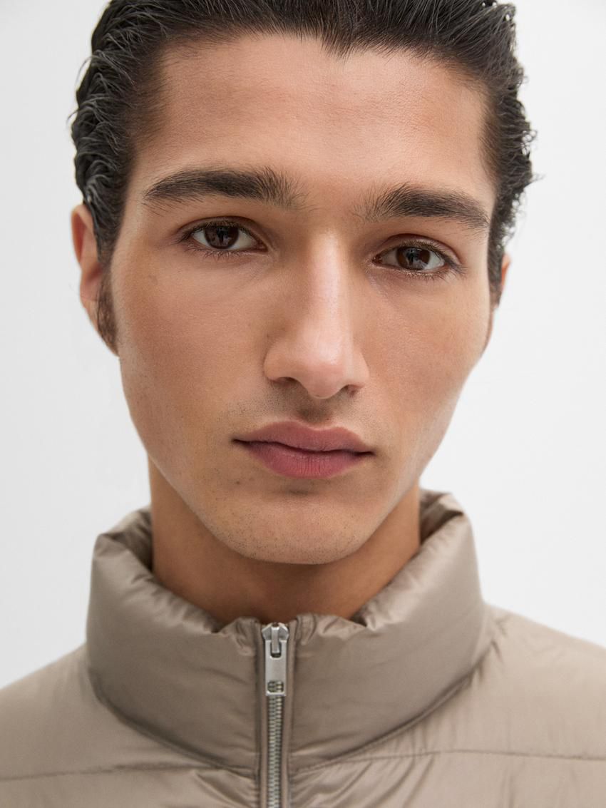 Massimo Dutti Foldable Lightweight Down Men Puffer Jacket Beige | US-LQ1267895