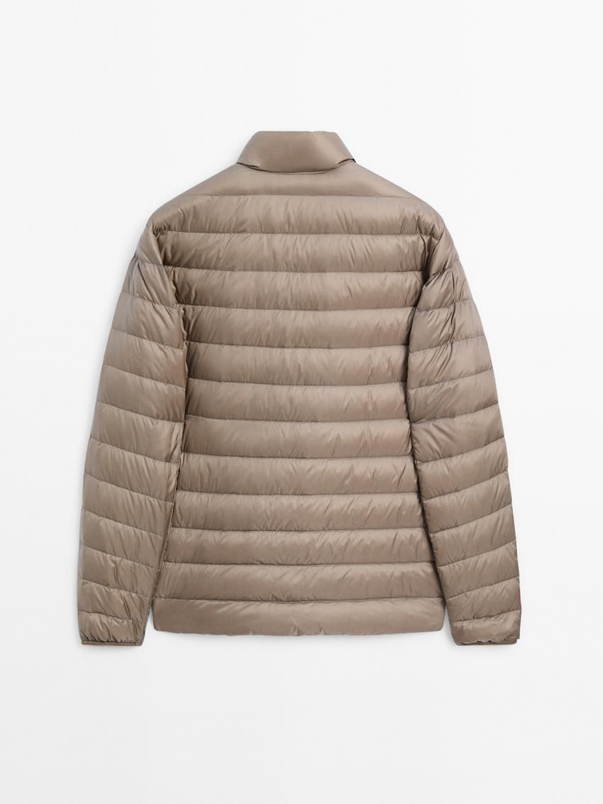 Massimo Dutti Foldable Lightweight Down Men Puffer Jacket Beige | US-LQ1267895