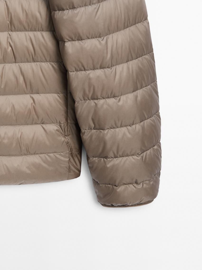 Massimo Dutti Foldable Lightweight Down Men Puffer Jacket Beige | US-LQ1267895