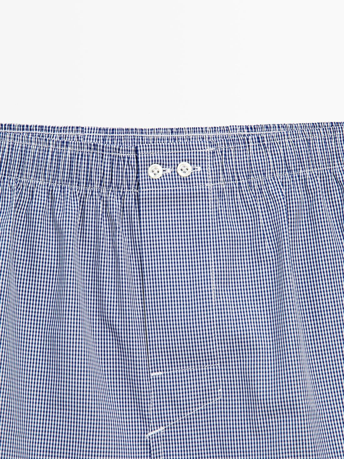 Massimo Dutti Gingham Poplin Men Underwear Navy / White | US-RT8416297