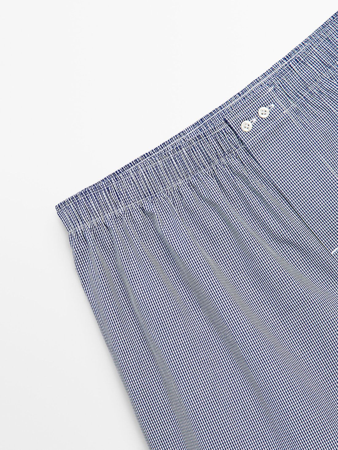 Massimo Dutti Gingham Poplin Men Underwear Navy / White | US-RT8416297