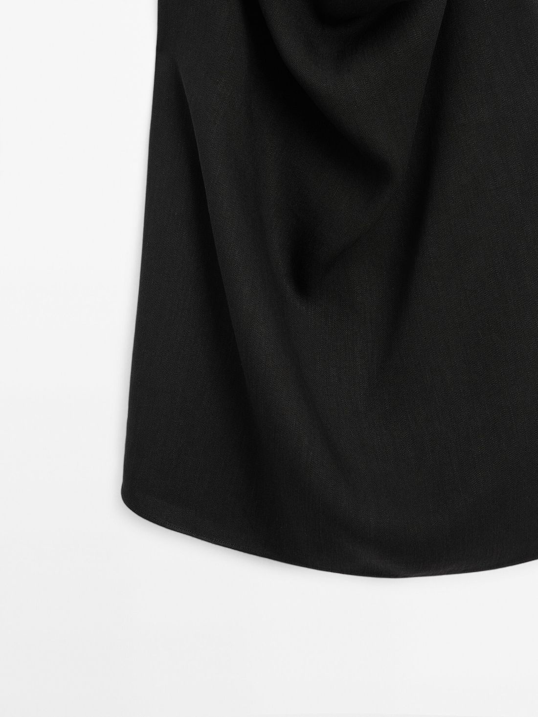 Massimo Dutti Halter With Gathered Detail Women Top Black | US-NF6209753