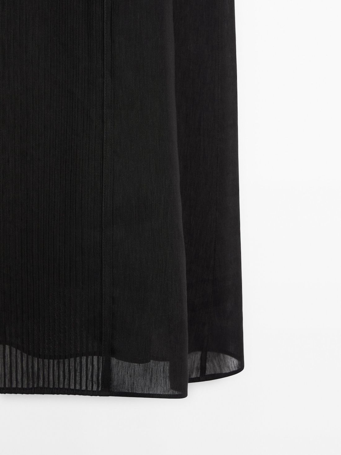 Massimo Dutti Halterneck Midi With Pleated Detail Women Dress Black | US-OW6743029