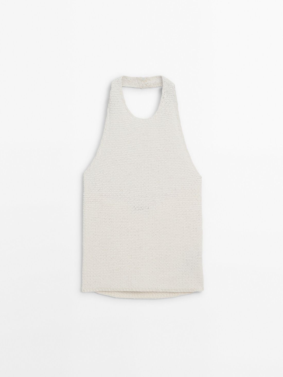 Massimo Dutti Halterneck With Low-cut Back Women Top Cream | US-BQ8107563