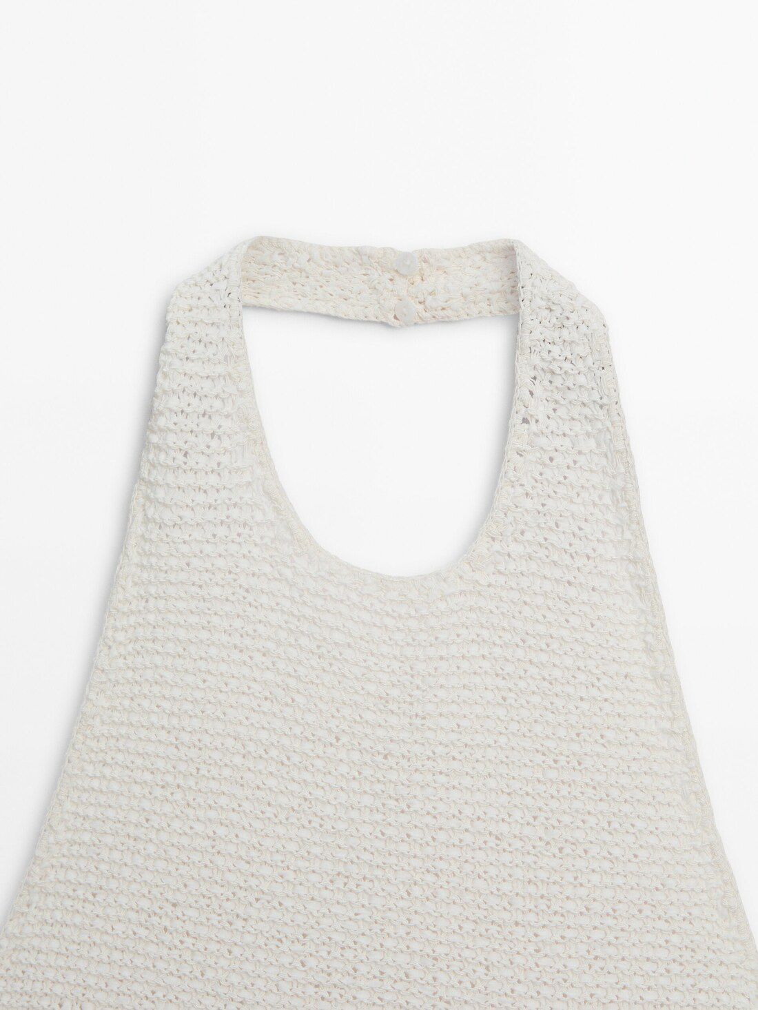 Massimo Dutti Halterneck With Low-cut Back Women Top Cream | US-BQ8107563