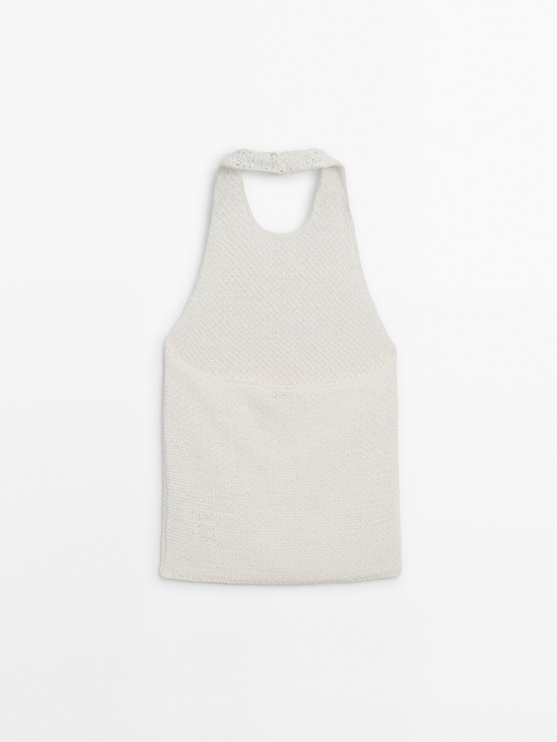 Massimo Dutti Halterneck With Low-cut Back Women Top Cream | US-BQ8107563