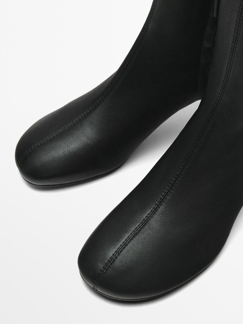 Massimo Dutti Heeled Stretch Women Knee-high Boots Black | US-BG5487693
