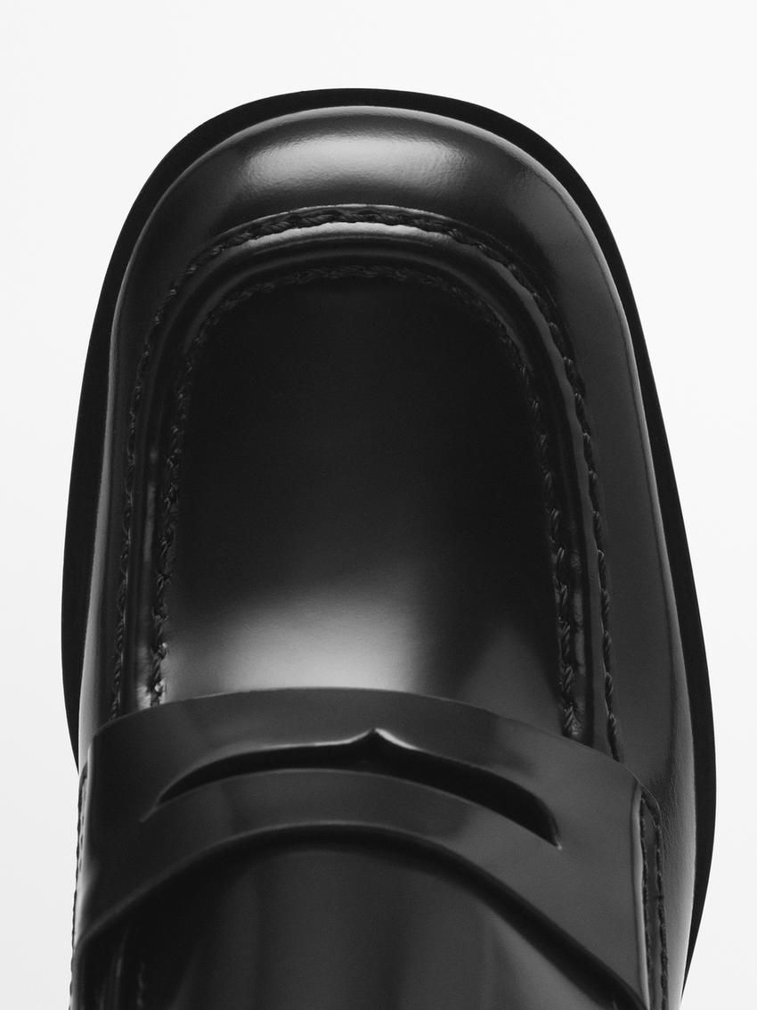 Massimo Dutti Heeled Women Loafers Black | US-ZL3246017
