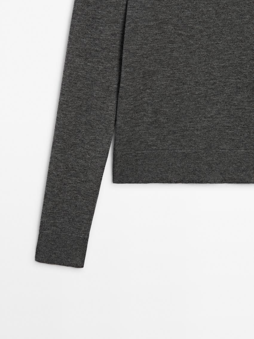 Massimo Dutti High Neck Knit Women Jumpers Grey | US-JX3028961