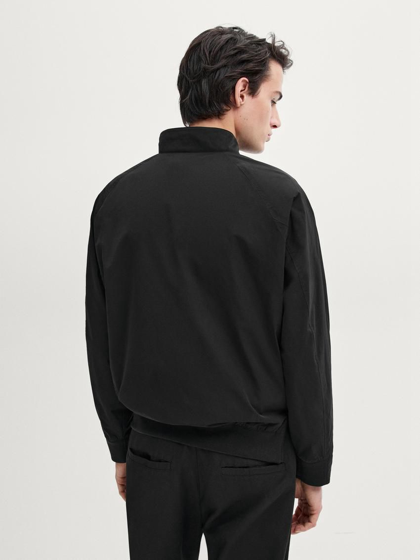 Massimo Dutti High Neck Men Bomber Jacket Black | US-HW5946783