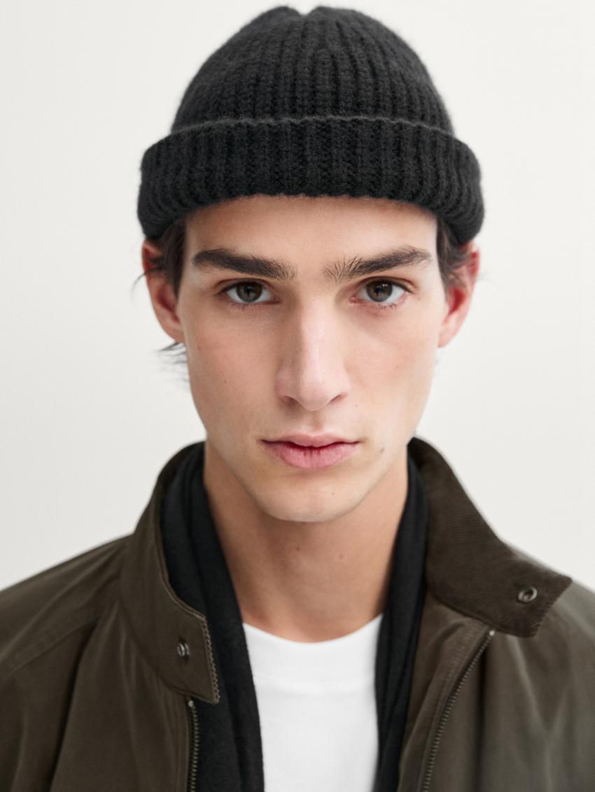 Massimo Dutti High Neck Men Bomber Jacket Dark Khaki | US-AO3460287