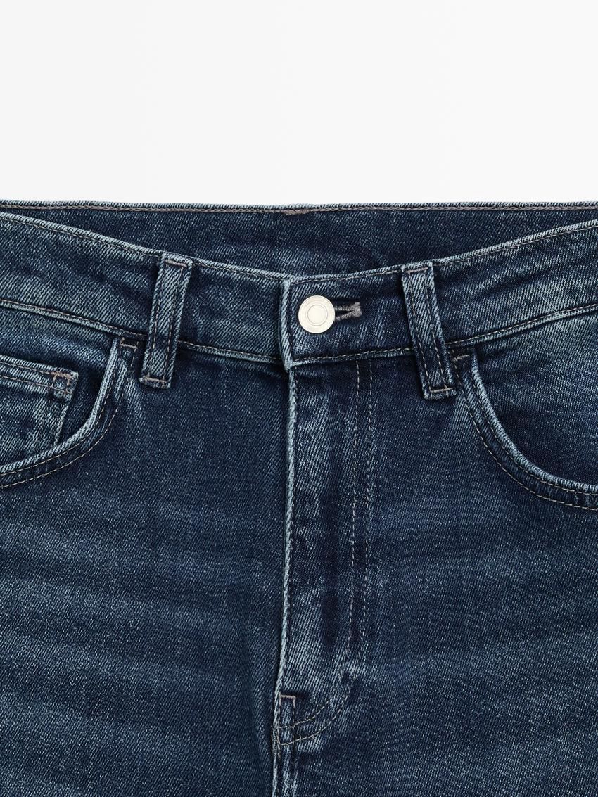 Massimo Dutti High Rise Flare Fit Cotton Blend Women Jeans Blue | US-WG0635291