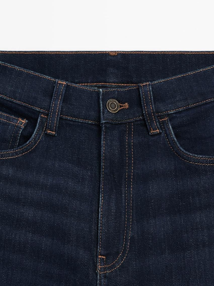 Massimo Dutti High Rise Flare Fit Cotton Blend Women Jeans Dark Blue | US-KG1430982