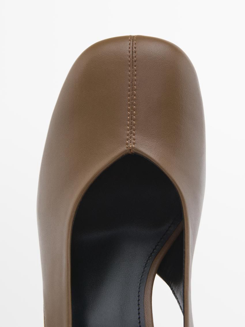 Massimo Dutti High Women Slingback Shoes Brown | US-KC1985702