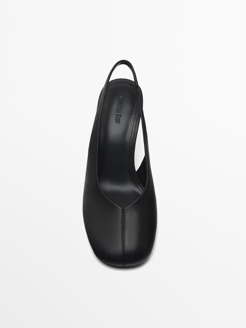 Massimo Dutti High Women Slingback Shoes Black | US-OS4510672