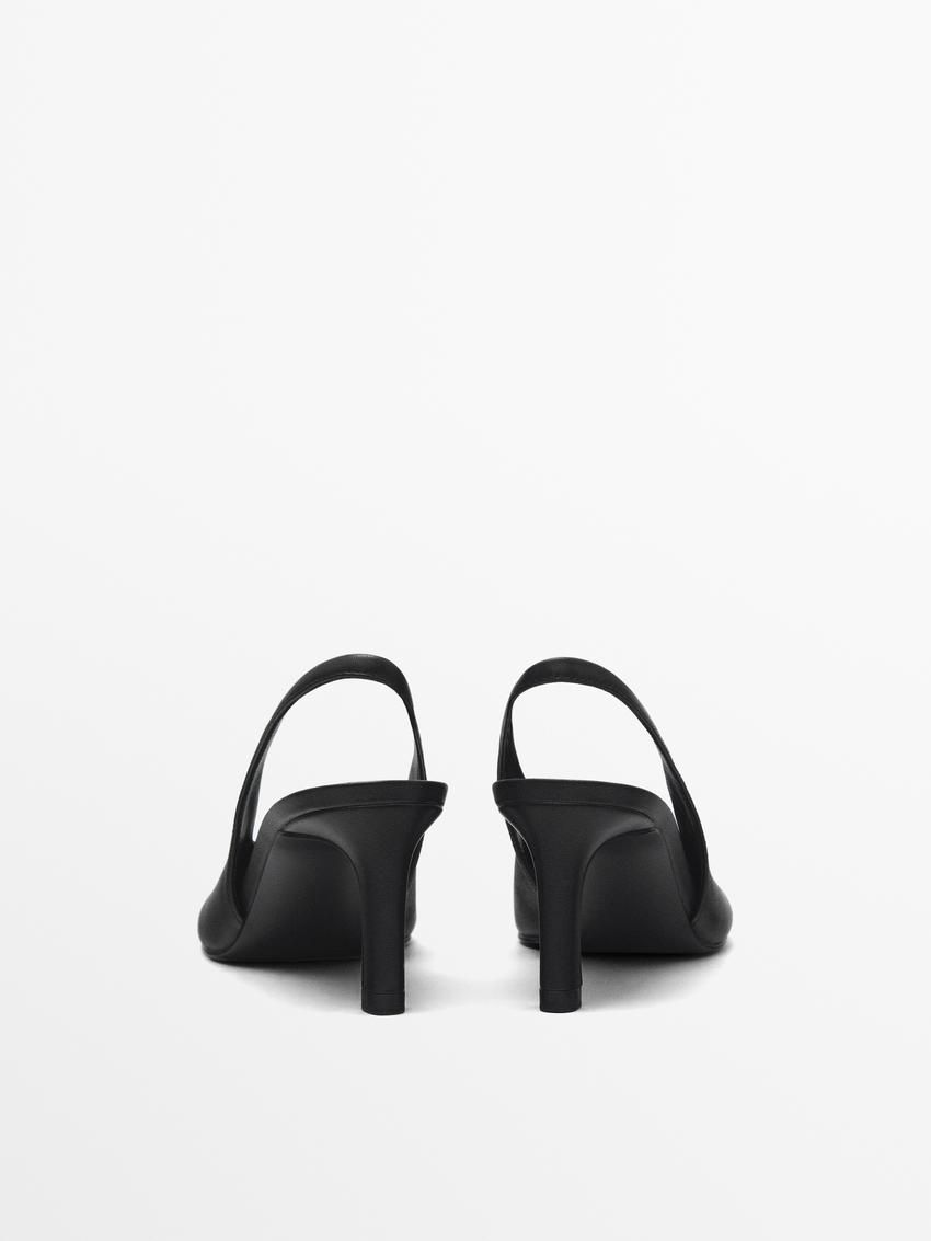 Massimo Dutti High Women Slingback Shoes Black | US-OS4510672