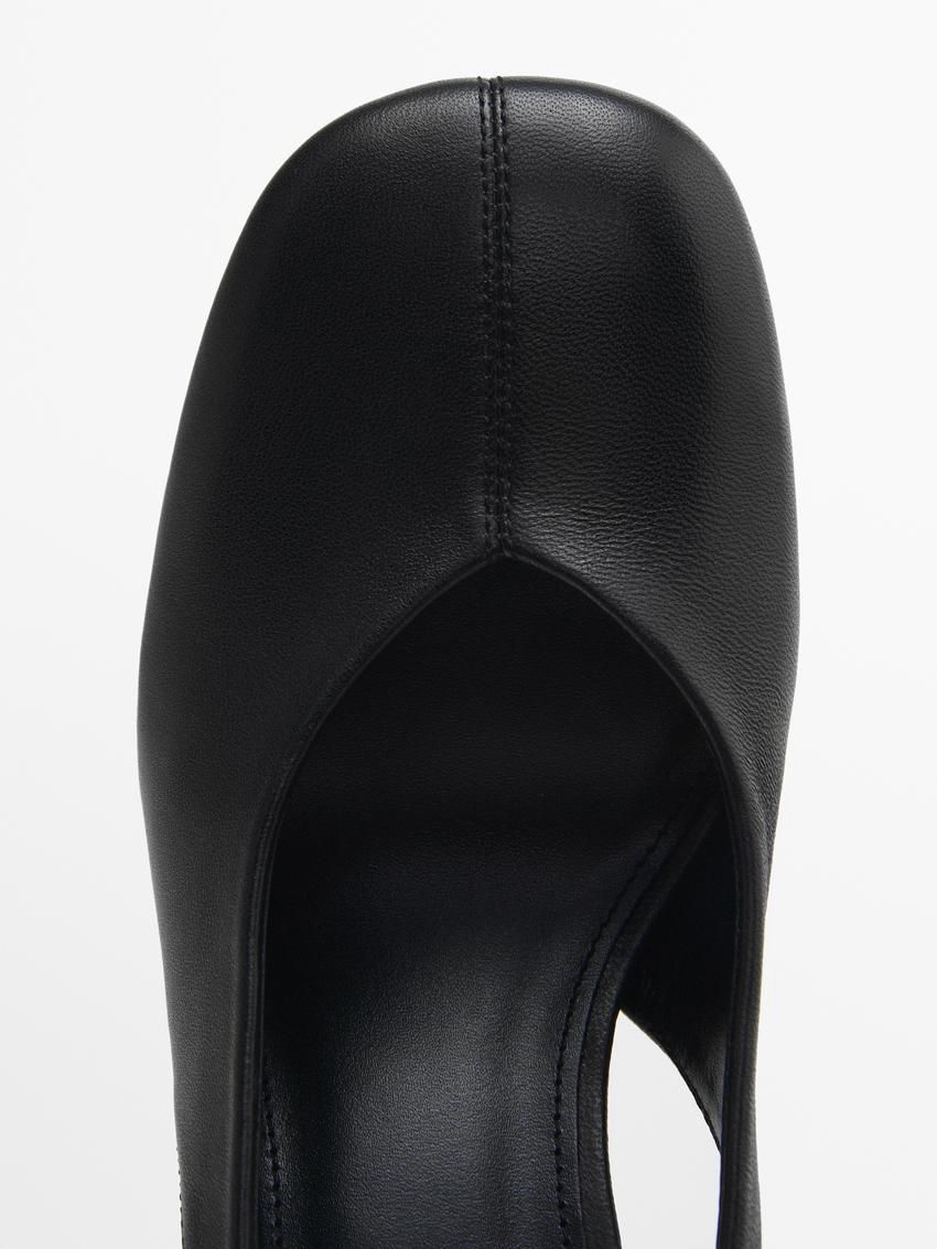 Massimo Dutti High Women Slingback Shoes Black | US-OS4510672